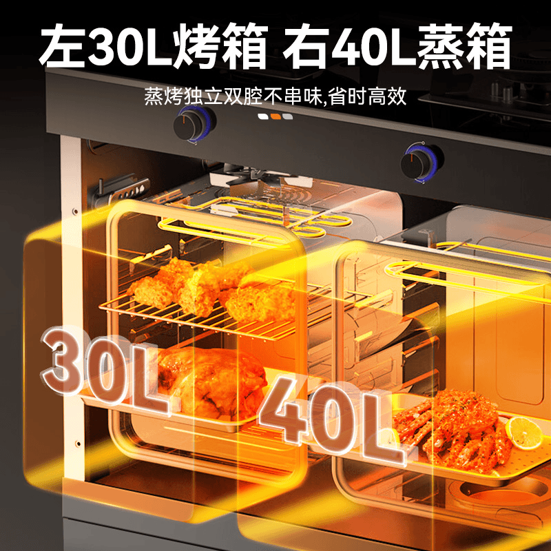 火星人雅时光集成灶变频家用一体多功能独立蒸烤箱燃气灶消毒柜