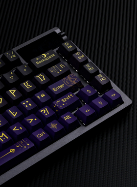 夜空幻想机械键盘磁轴键帽ev63透明侧刻wooting迈从ace68夜魔