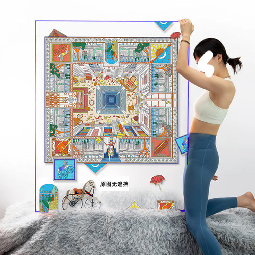 酒店民宿高级感轻奢丝巾装裱挂画亚克力框摆画精品店客厅玄关壁画