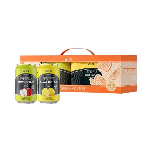 小象苹果柠檬口味月朗气爽苏打汽水礼盒330ml*12罐送礼送长辈
