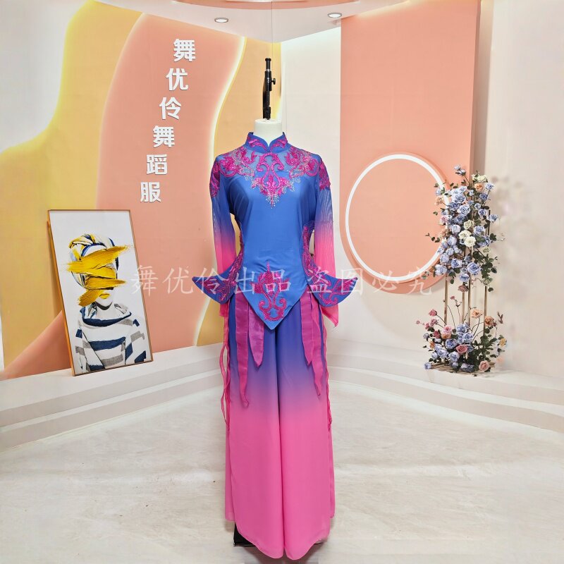 《幸福花鼓》女子群舞中国舞同款渐变舞蹈演出表演服装专业定制