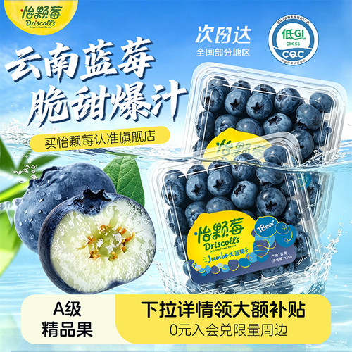怡颗莓云南蓝莓低GI脆甜多汁