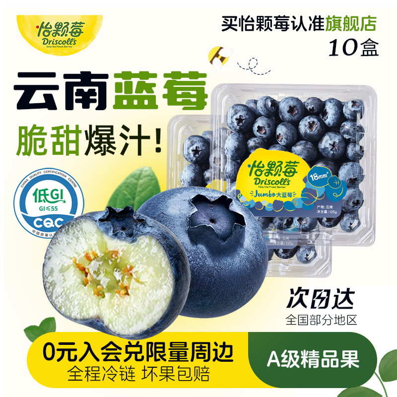 怡颗莓蓝莓云南新鲜超大水果