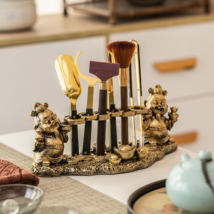 茶道零配件六君子整套泡茶工具多功能茶具用品茶杯架茶台摆设装饰