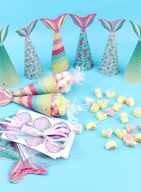 Paper Candy Box Mermaid Favor Bag Baby Shower Gift Box Birth