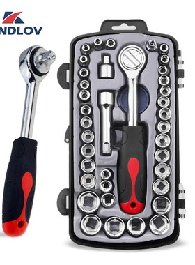 Socket Wrench Set 40Pcs 3/8“ 1/4” Adjustable Ratchet Spann
