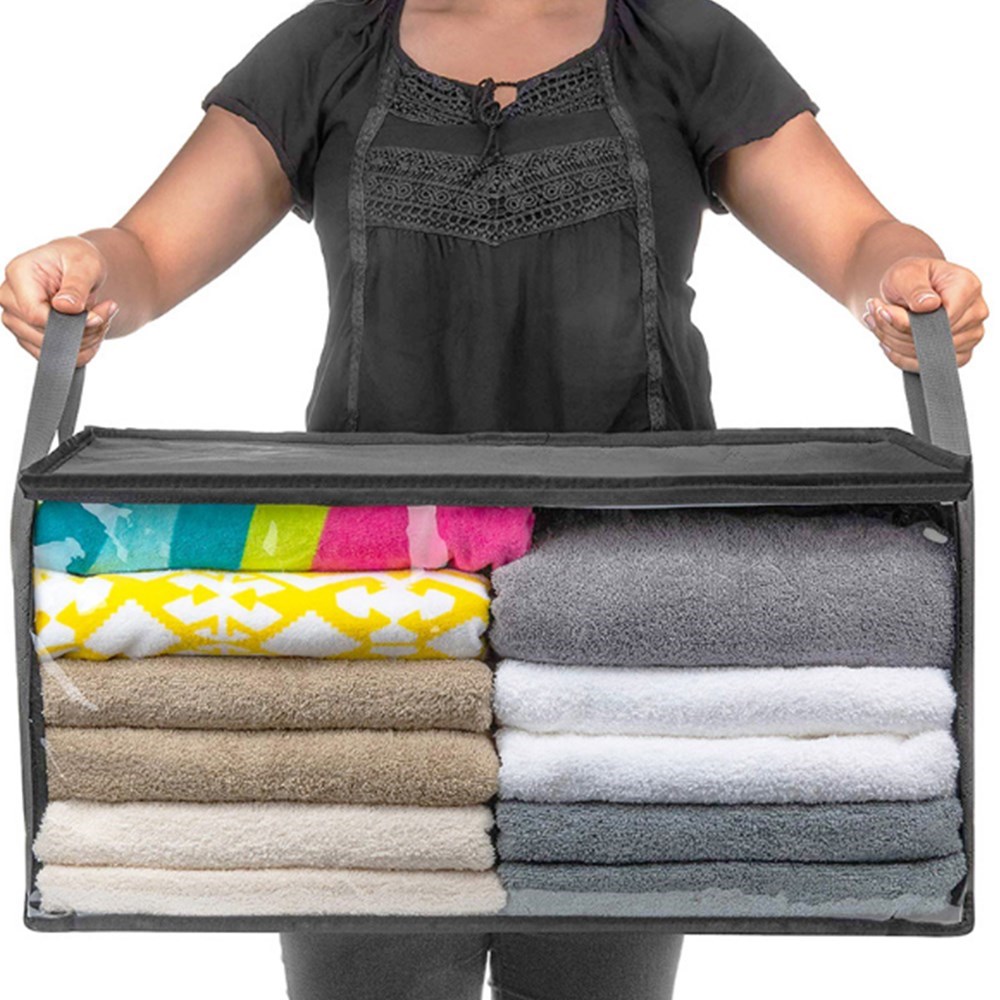 Non-woven Foldable Storage Box Portable Clothes Organizer Ti