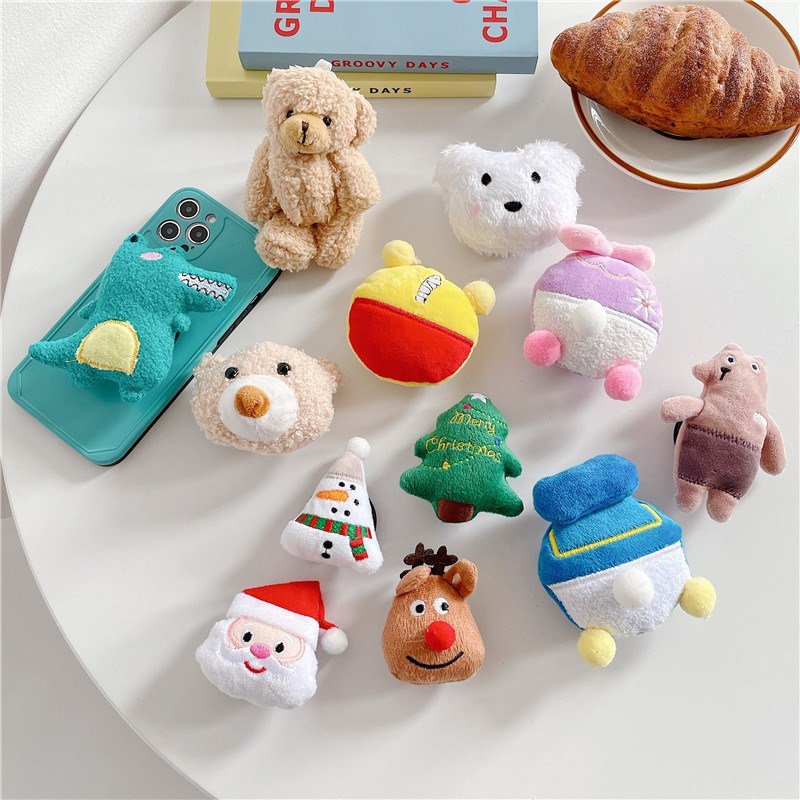 Christmas Cute Puppy Plush Griptok Finger Foldable Phone Ho