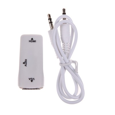 1080P Audio VGA to HDMI Converter Adapter with 3.5mm Audio C
