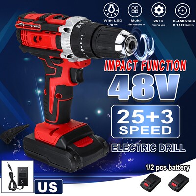3 in 1 Cordless Electric Impact Drill Screwdriver Hammer 18