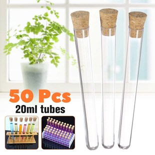 50Pcs With Clear Like Tubes Stoppers Test Plastic 20ml Corks