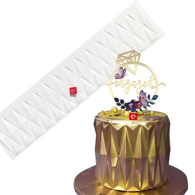 3D Rhombus Pattern Cake Stencil Lace Home Cake Mold Chocolat