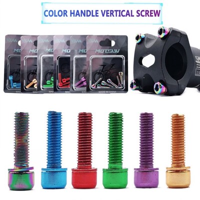 6pcs Mountain Bike Stem Bolts Titanium Plated M5x18mm Allen