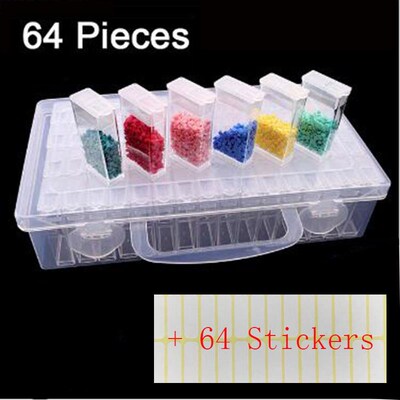 New Plastic Diamond Painting Accessories 64pcs Bottles Conta