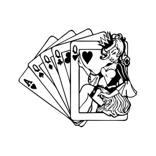 15.6*13CM Coolest Poker Cards Decor Vinyl Personalized Graph