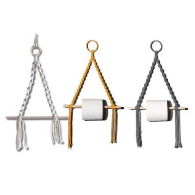 Cotton Rope Curtain Tiebacks and Toilet Paper Dispenser - Bo