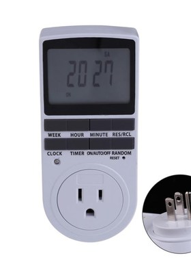 7 Day Programmable Timer LCD Plug-in Socket Switch 12/24 Hou