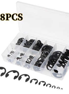 328pcs Circlip Set Black Mn-Steel Washer External Retaining