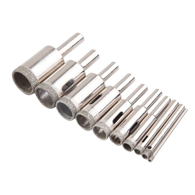 10 Pcs Glass Drill Bits Kit 3-20mm Drill Guide Locator Hole