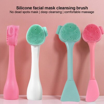Face Cleansing Brush Double Head Silicone Face Massage Brush