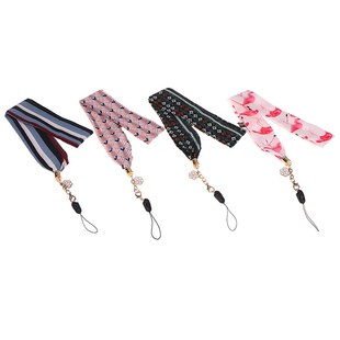 DIY Hang Rope Mobile Phone Strap Cartoon Ribbon Flamingo Bam