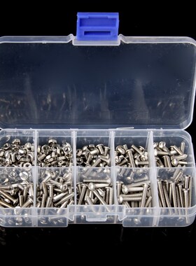 340Pcs M3 3mm Stainless Steel Button Head Allen Bolts Screws