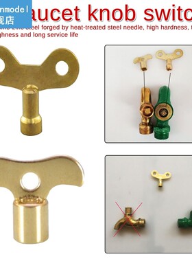 2Pcs Gold Tone Metal Water Tap Knob Switch Faucet Key For Ra