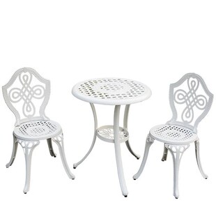 Outdoor balcony cast aluminum wrought iron table and chair s