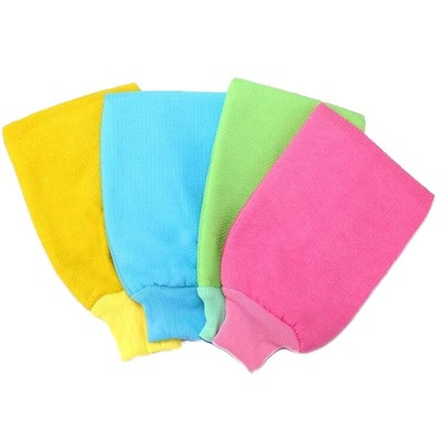 1Pc Shower Spa Exfoliator Two-sided Bath Glove 4colors Body