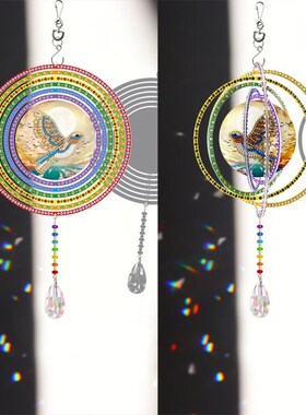 5D DIY Diamond Painting Rotatable Wind Chime Diamond Embroid