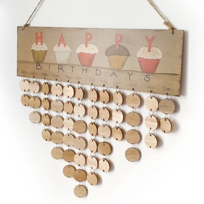 50Pcs Wooden Round Discs Slices Metal Ring 适用于 DIY Birthd