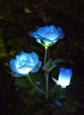 Outdoor Solar Stake Lights 3 Rose Flowers Garden Lights Wate