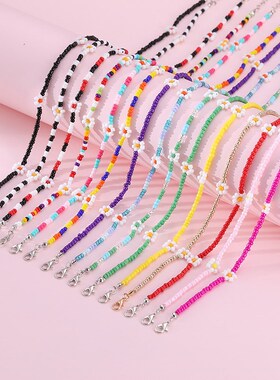 2021 New Korea Lovely Daisy Flowers Colorful Beaded Boho Sta