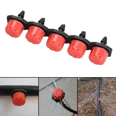 100pcs 1/4 Inch Adjustable Micro Flow Drip Irrigation Drippe