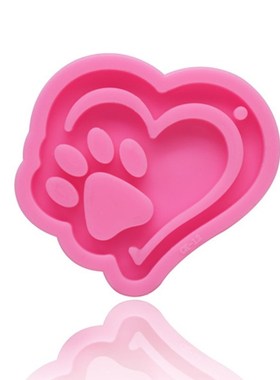 Crystal Epoxy Resin Mold Love Heart Bear Paw Keychain Castin