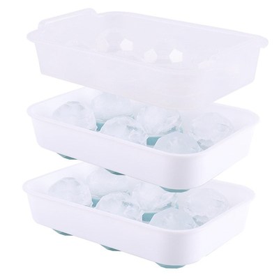 Silicone Ice Square Trays Set Of 2 With Cover, Food Grade