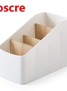 Wood Plastic Remote Control Holder Caddy,Detachable 4 Compar