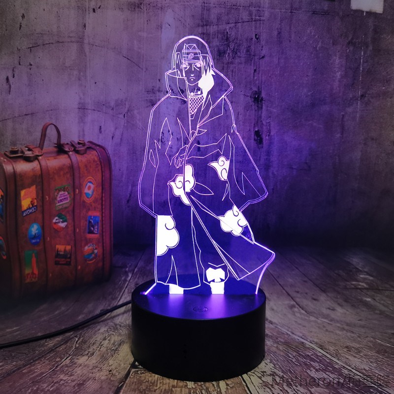 NARUTO Anime Night Light Uchiha Itachi Model 3D LED Illusion