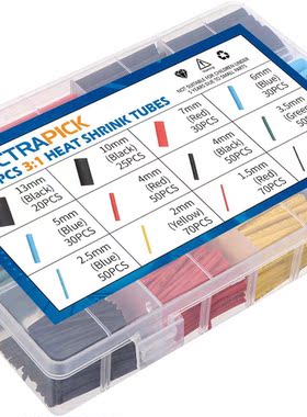 127Pcs Heat Shrink Sleeving Tube Assortment Kit Electrical C