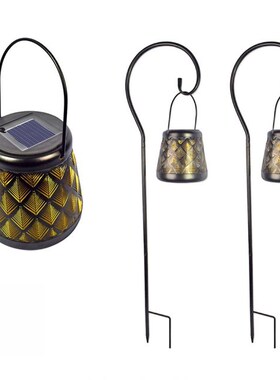 Wrought Iron Solar Powered Plug In Projection Hollow Out Lam