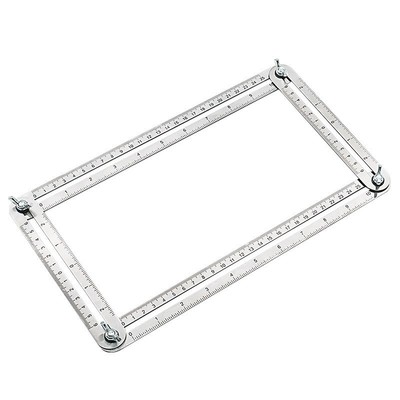 1PCS Stainless Steel Foldable Multi Angle Ruler Template Too