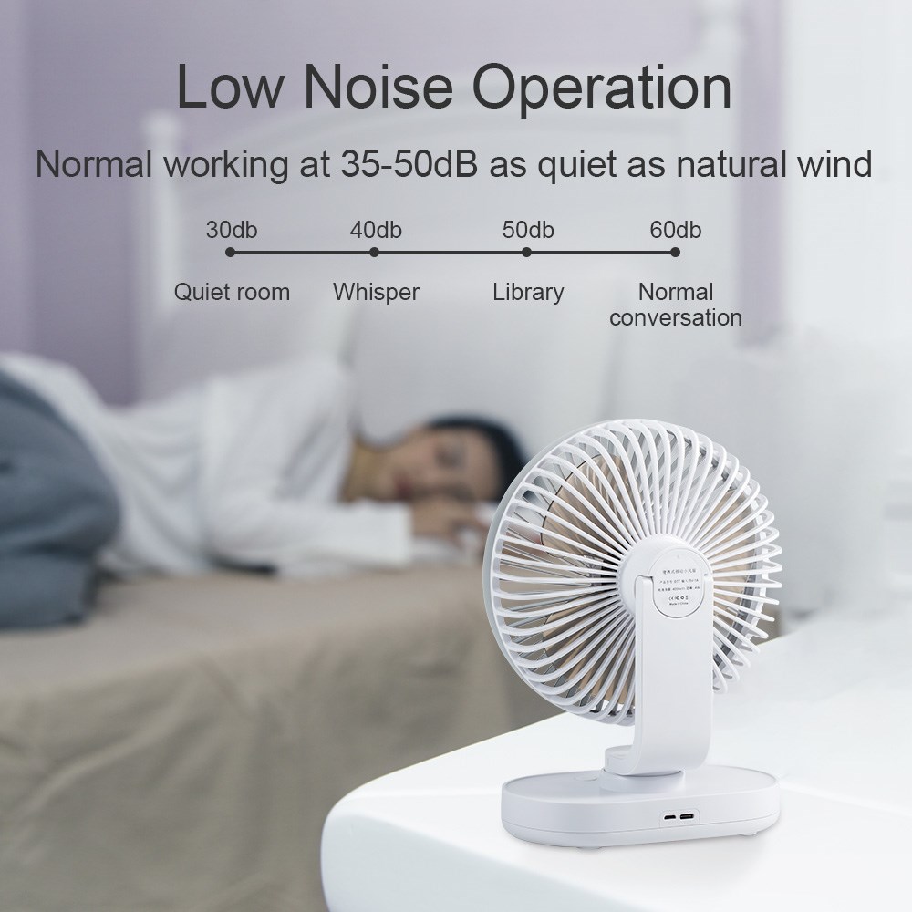 Small Desk Fan USB Portable Table Fan Oscillating Desktop Fa