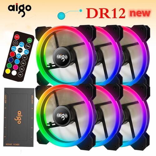 DR12 Double RGB Aura Pc Fan 12v 4 Pin 120mm Cooling Fan For
