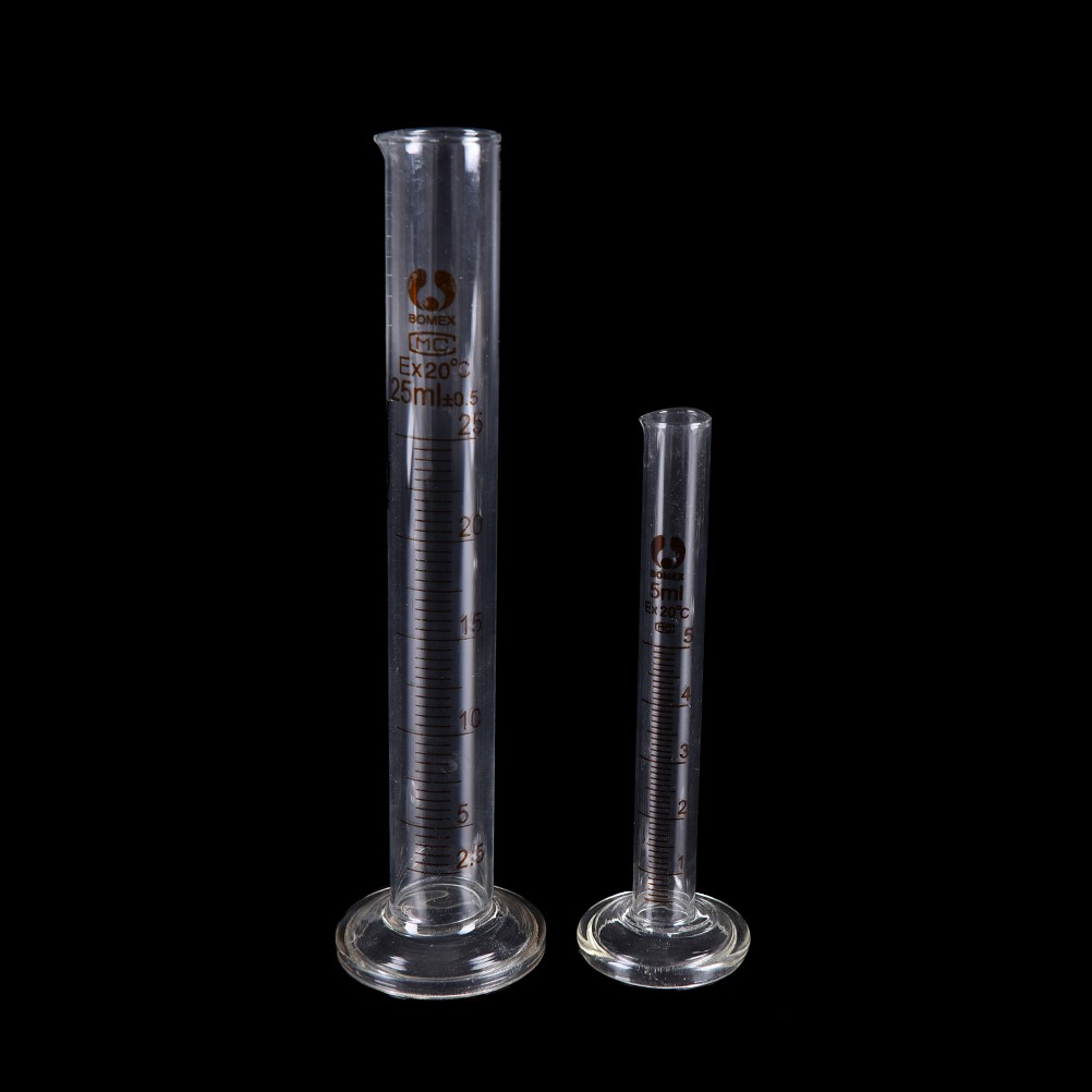 1PC 25ml Graduated Glass Measuring Cylinder Chemistry Labora