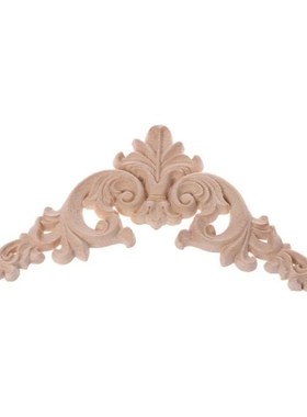 4pcs/set Wood Carved Corner Onlay Applique Unpainted Frame D