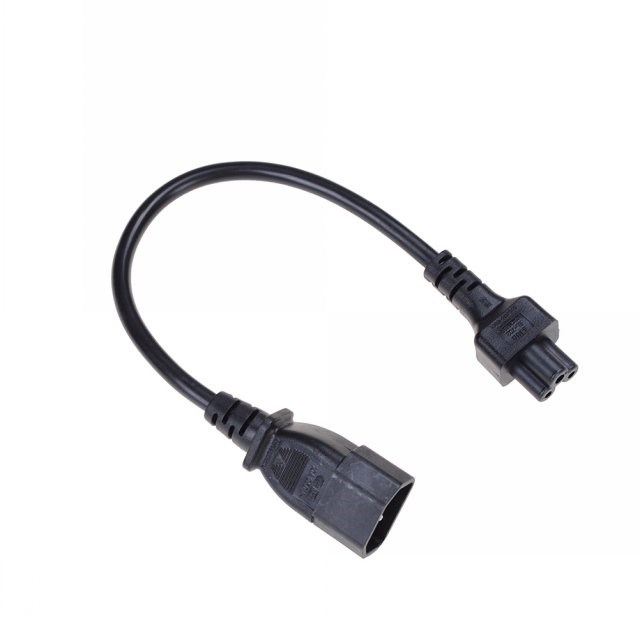 1pcs 20cm IEC 320 C14 Male Plug to C5 Female Adapter Cable I