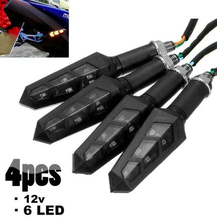 4pcs 6 LED Motorcycle Turn Signal Light Flashing Motorbike I