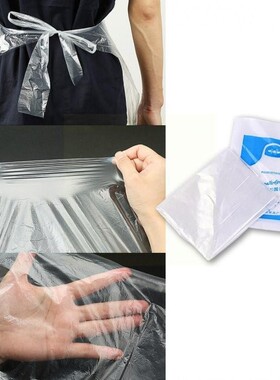 50pc Plastic Children Disposable Apron Waterproof Gowns Indi