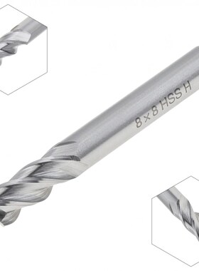 8mm Drill Bit 4 Flute HSS & Aluminum End Mill Cutter with Su
