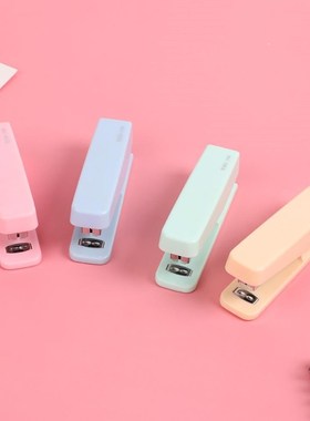 JIANW10# Cute macarons color Stapler Creative Pure Color Bin